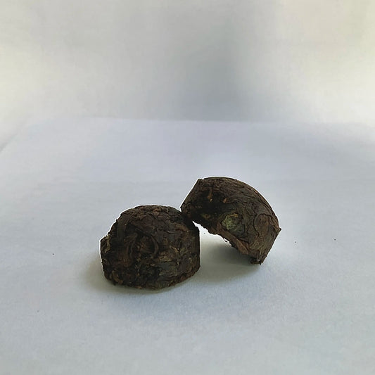 4g迷你糯米沱普洱熟茶 – 條索勻整紅褐，天然糯米香葉融合，無添加純淨